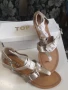 Елегантни сандали,, в златисто-бежово, снимка 2