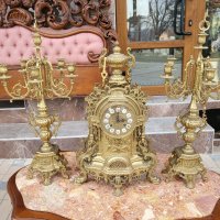 Комплект каминен часовник и два свещника 014, снимка 8 - Антикварни и старинни предмети - 39906929