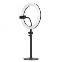 LED лампа Ring 10" - 8W - бяла/черна, снимка 11 - Козметични уреди - 38082337