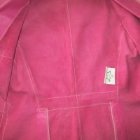 ЕСТЕСТВЕНА КОЖА Дамско кожено сако в розово, снимка 3 - Сака - 30846515