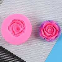 3D Едра роза на пъпка с притворени листа силиконов молд форма фондан гипс сапун свещ декор, снимка 2 - Форми - 42069387