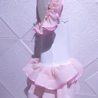 Рокля за спортни танци в бяло и розаво, снимка 3 - Детски рокли и поли - 44167175