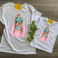 Комплект еднакви тениски за майка и дъщеря, комплект МАМА И АЗ, снимка 11 - Детски тениски и потници - 36898736