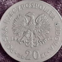 20 злоти 1976 Полша, снимка 2 - Нумизматика и бонистика - 32166059