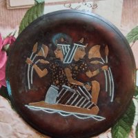 Декоративна месингова чиния от Египет, снимка 1 - Колекции - 31012916