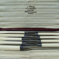№ 6177 стари френски ножчета - L.Lapar - Paris  - 9 броя с кутия   - надпис / маркировка , снимка 5 - Антикварни и старинни предмети - 36570440
