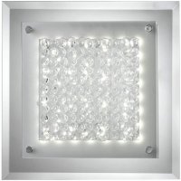 ONLI LED таванна лампа Интегрирана 18 W 4000 K Модерна с огледална основа, стъкло и кристал, хром, снимка 2 - Лампи за таван - 35260656