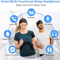 Музикални безжични слушалки с лента за глава за сън, снимка 2 - Слушалки и портативни колонки - 44674368