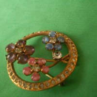 красива рядка антикварна брошка със цветя , снимка 10 - Антикварни и старинни предмети - 40106757