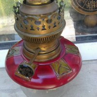 Стара газена лампа с кръгъл фитил със зелено прозрачно шише, снимка 4 - Други ценни предмети - 37030018