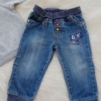 Дънки и блуза 9-12 месеца, снимка 3 - Панталони и долнища за бебе - 34286807