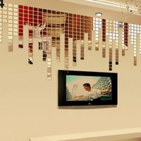 100 бр. 3D мозайка самозалепващи огледални квадратчета за декор украса стена огледало , снимка 4 - Декорация за дома - 16013822