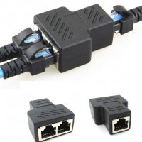 2 броя мрежов LAN сплитер, RJ45 удвоител, снимка 1 - Мрежови адаптери - 33916017