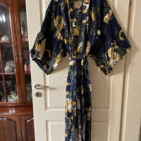 Оригинално тип халат дълго ново японско автентично кимоно памук памучно дракон , снимка 10 - Рокли - 44585759