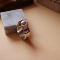 Стилен и елгантен сребърен пръстен с перла - модел R017A, снимка 7 - Пръстени - 30736699