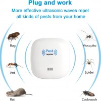 4 броя Ултразвуков уред отблъскващ вредители-комари, мишки, насекоми, снимка 2 - Други стоки за дома - 39923455
