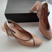 Елегантни обувки в бледо розова пудра, изключително мека естествена кожа., снимка 1 - Дамски обувки на ток - 36752432