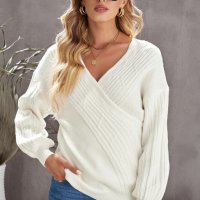 Дамски пуловер в бяло, снимка 10 - Блузи с дълъг ръкав и пуловери - 42781565
