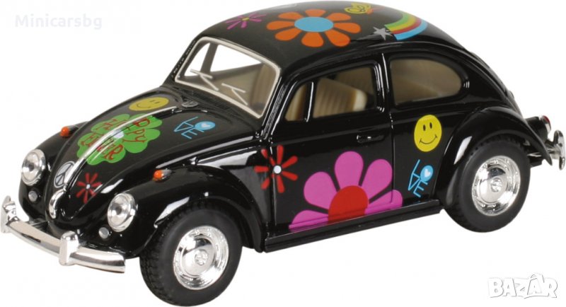 Метални колички: Volkswagen Beetle 1967 Flower Power (Фолксваген Бръмбар (костенурка), снимка 1