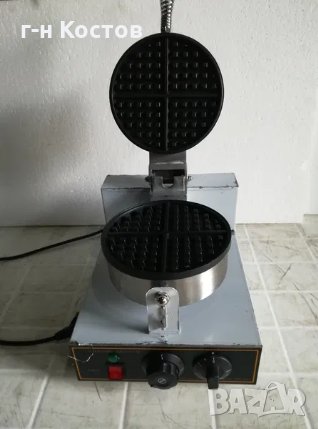 1.Електрически гофретник професионален кръгъл Диаметър на плочата 20см. 1000w. - терморегулатор 0 – , снимка 1