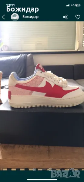 Nike Air Force 1 Shadow Summit White GYM Red, снимка 1