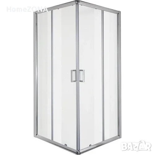 Квадратна душ кабина SQUARE, 90х90х190 см, прозрачно стъкло, хром, снимка 1
