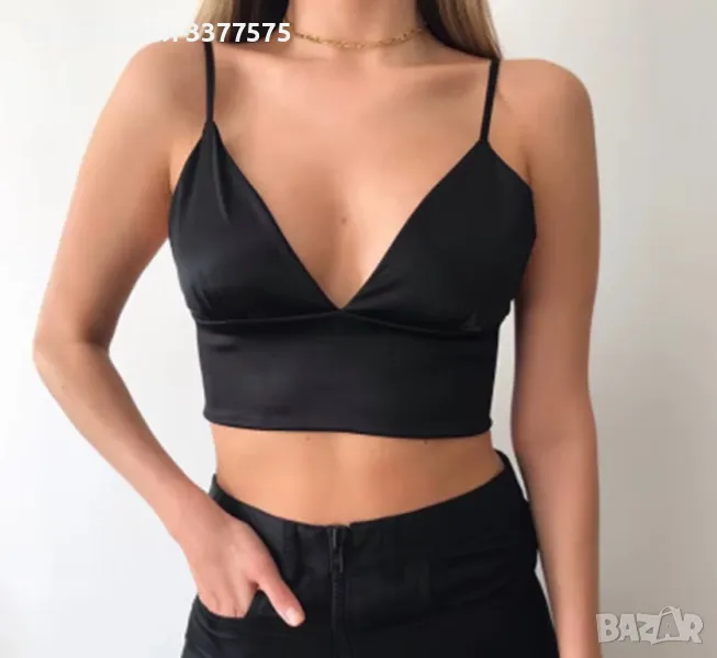 Черно бюстие crop top, снимка 1