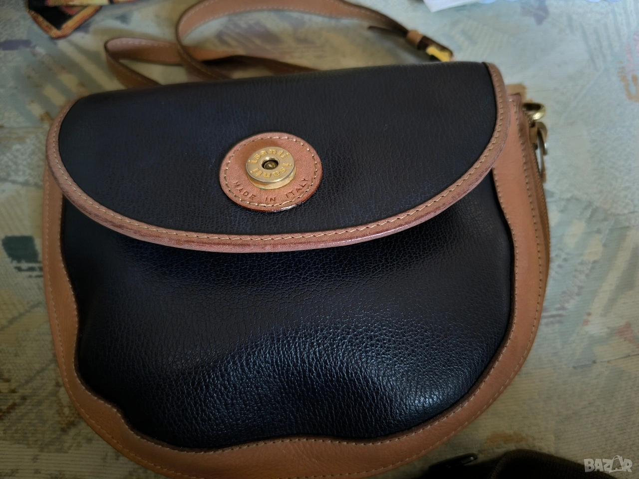 оригинална чанта двулицева естествена кожа на бранда il Santi italy, снимка 1