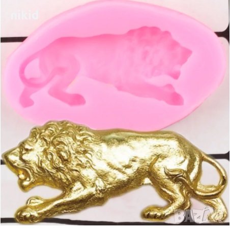 Хищен лъв малък силиконов молд форма за украса декорация торта фондан шоколад сладки и др, снимка 1