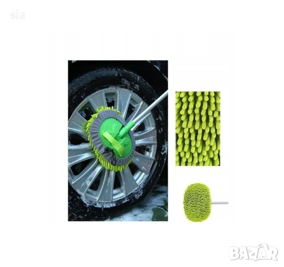 Телескопична четка  за измиване на автомобила, с микрофибърна подложка, 145-247см,, снимка 1