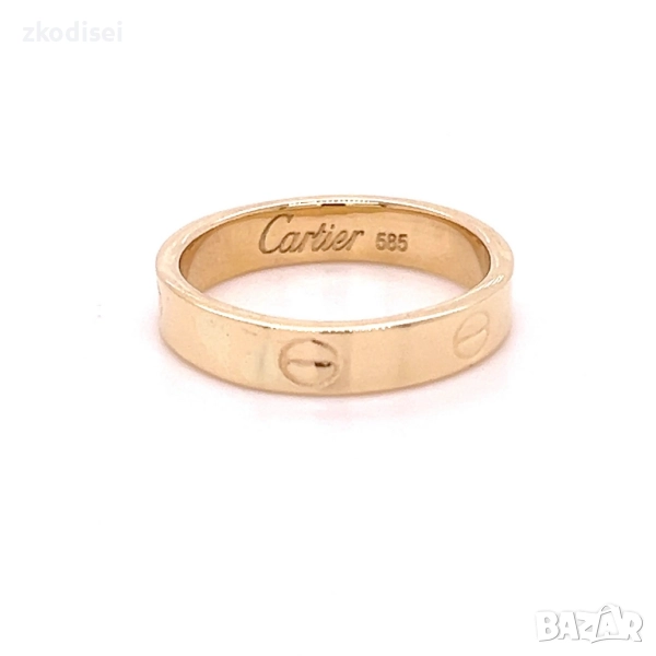 Златен дамски пръстен 1,25гр. размер:54 14кр. проба:585 модел:34404-3, снимка 1