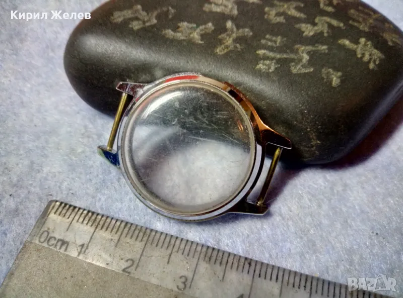 КАСА със СТЪКЛО от СТАР МЕХАНИЧЕН РЪЧЕН ЧАСОВНИК За ЧАСТИ РЕМОНТ КОЛЕКЦИЯ 49665, снимка 1