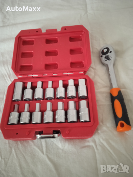 Комплект преходници за пробки с тресчотка 3/8", снимка 1