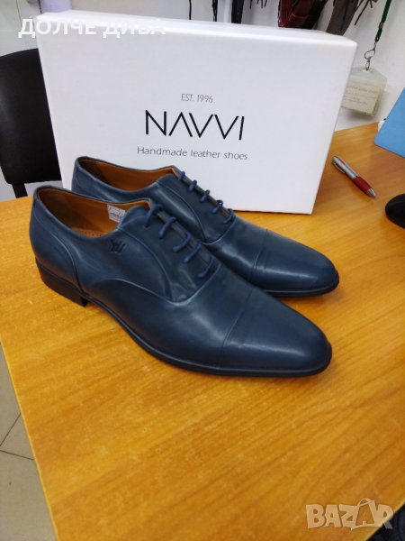 Мъжки обувки естествена кожа м. 116 т. сини , снимка 1