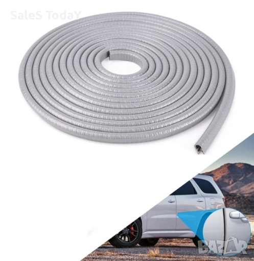 Лайсна за врата, Протектор, с стоманени сегменти, сив, 2,5 м. , снимка 1