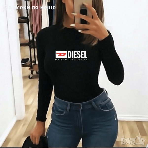 Diesel Дамска Черна Блуза С Дълъг Ръкав Код LFS639, снимка 1