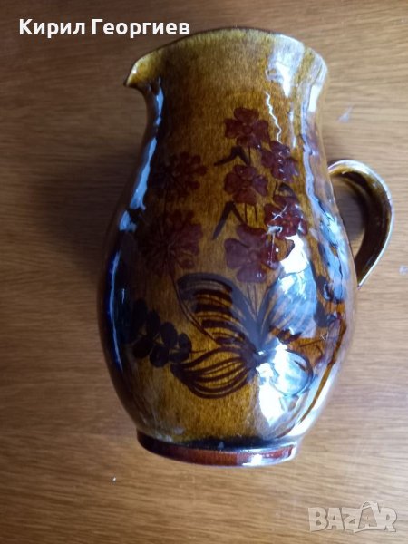 Керамична ваза с флорални мотиви , снимка 1