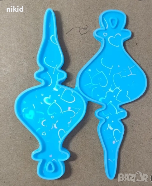 2 Висулки коледни играчки играчка висулка за елха силиконов молд форма гипс шоколад декор, снимка 1