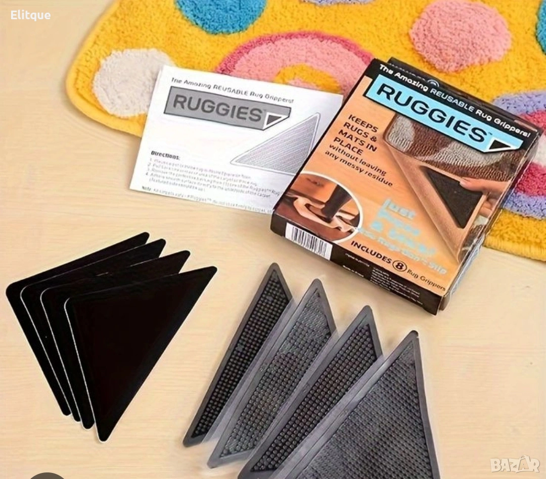Антиплъзгащи силиконови подложки за килими Ruggies 🏠, снимка 1