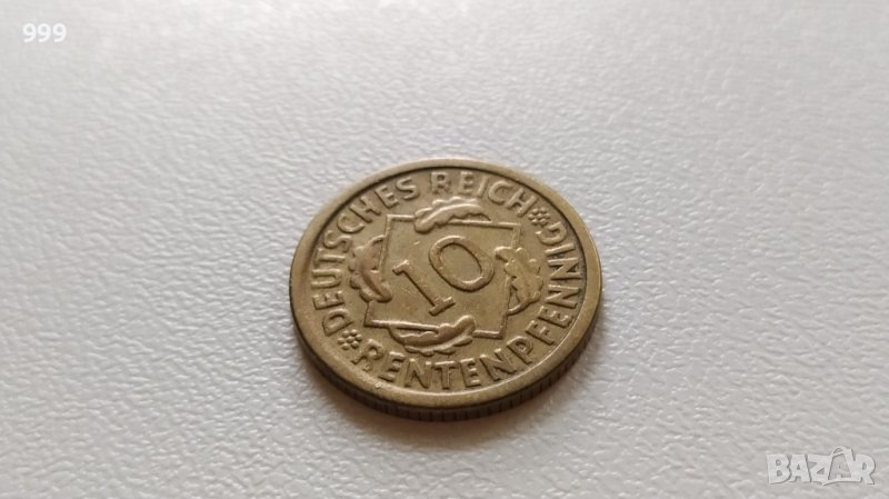 10 пфенига (рентпфенига) 1924 F  Германия, снимка 1