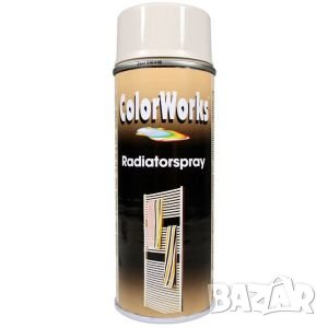 Спрей БОЯ за метал, радиатори COLORWORKS БЯЛА ВИСОК ГЛАНЦ 400 ML 918587, снимка 1