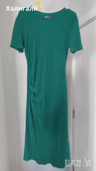 Зелена лятна рокля Зара Zara размер L, снимка 1