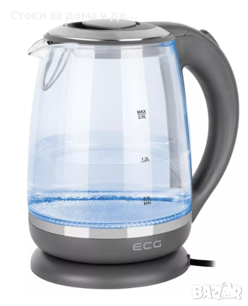 ✨Кана за вода ECG RK 2020 Grey Glass, 1850-2200 W, 2.0L, снимка 1