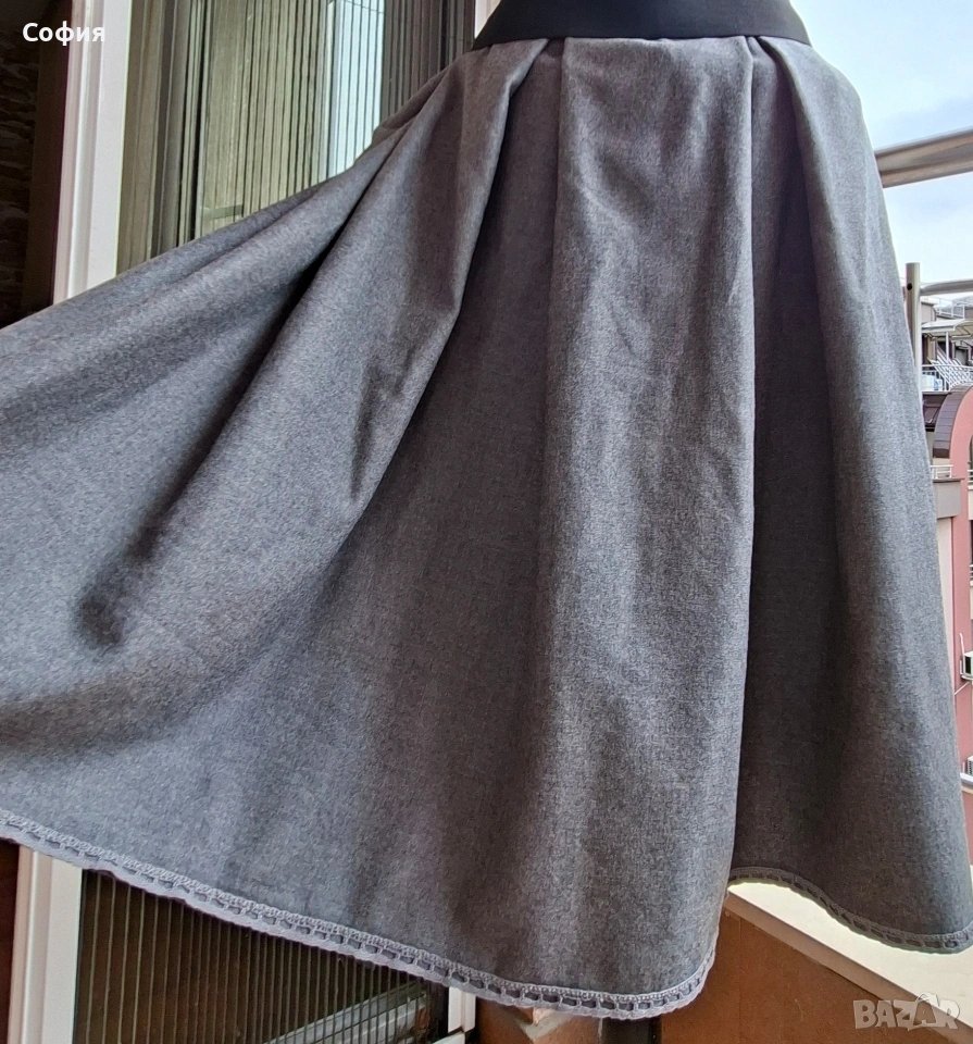 Сива,нова,вълнена пола,р-р С/М/Л, снимка 1