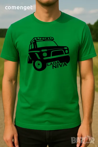 Мъжки тениски ЛАДА и LADA NIVA принт! Поръчай модел с ТВОЯ идея!, снимка 1