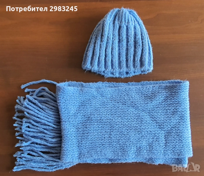 Комплект дамска зимна шапка с шал, снимка 1