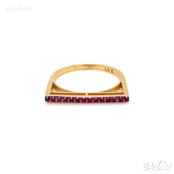 Златен дамски пръстен 1,71гр. размер:53 14кр. проба:585 модел:22003-5, снимка 1