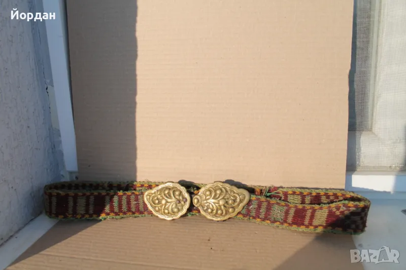 Стара възрожденска бронзова пафта  с колан, снимка 1