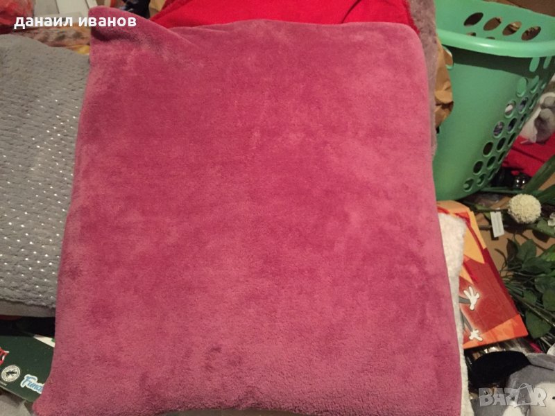 Калъфка с цип и пълнеж 48/48 бордо лилава, снимка 1