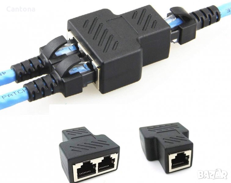 2 броя мрежов LAN сплитер, RJ45 удвоител, снимка 1